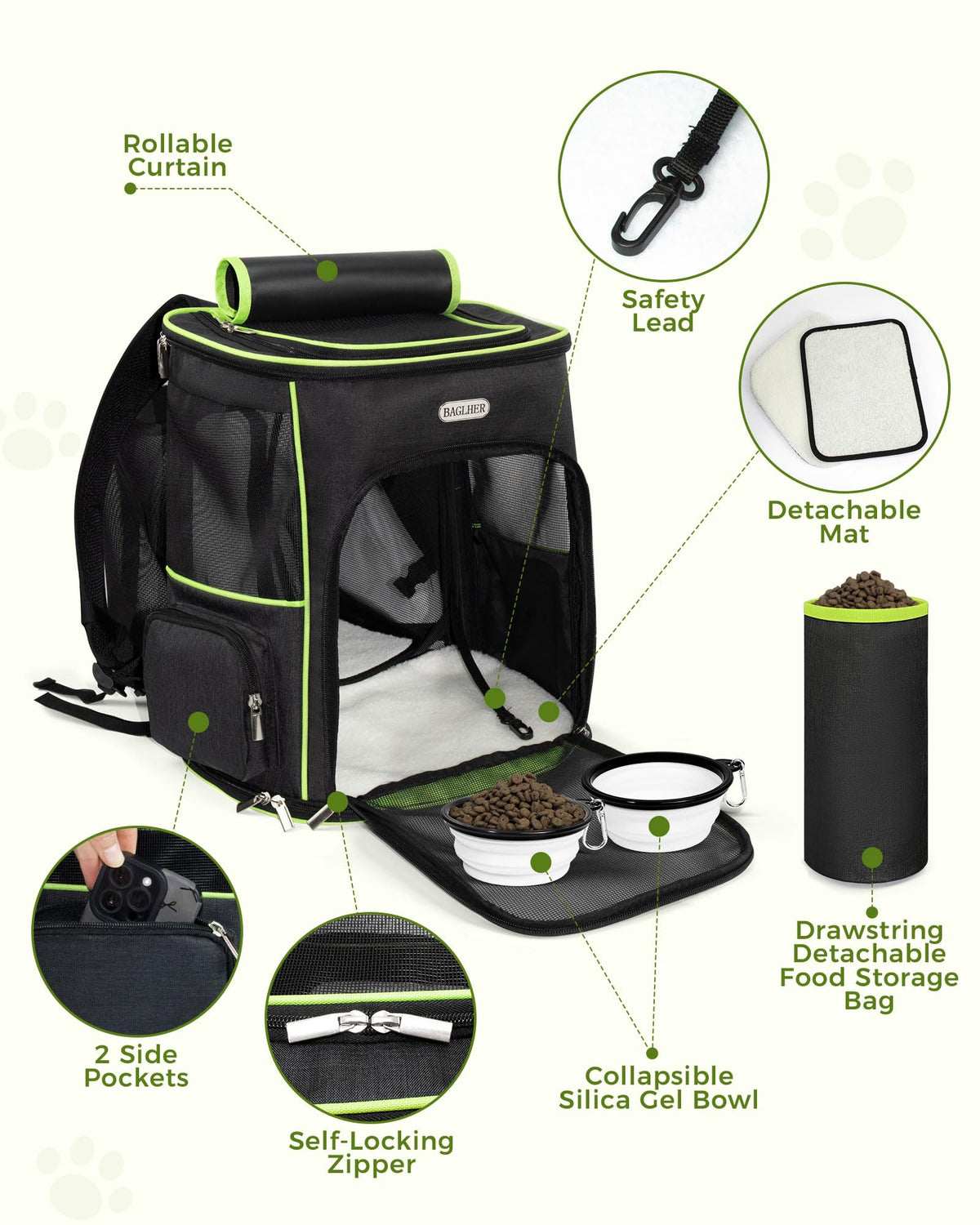 Airline Approved Pet Travel Backpack for Small & Medium Cats and Dogs