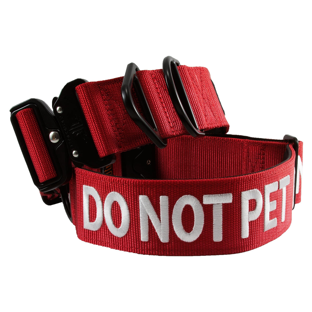 2-Inch Nylon Dog Collar with Neoprene Padding & Safety Message